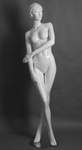 Molded Hair Mannequin - Leaning Pose
