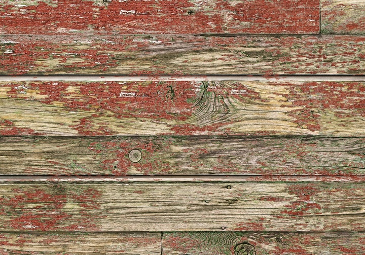Red Old Painted Wood Textured Slatwall
