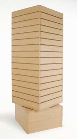 FixtureDisplays 4-Sided Slatwall Counter Spinner Display Rack – Maple – 15591