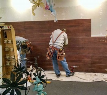 Slatwall installation in a retail store