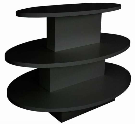 Black 3 Tier Oval Display Table