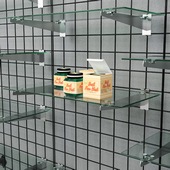 Glass Shelves on Gridwall