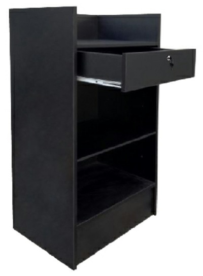 Black Cash Register Stand with Drawer