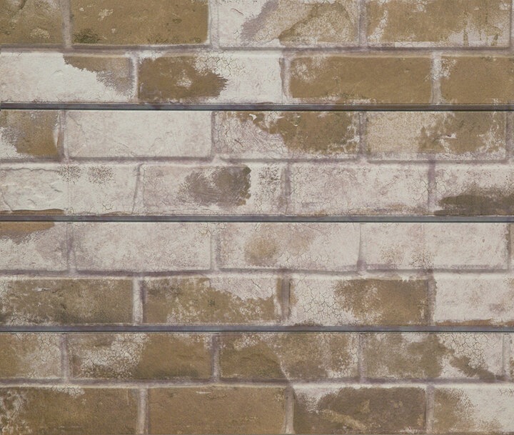 Taupe Old Painted Brick Textured Slatwall