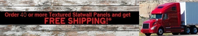 Free shipping on textured slatwall panels!*