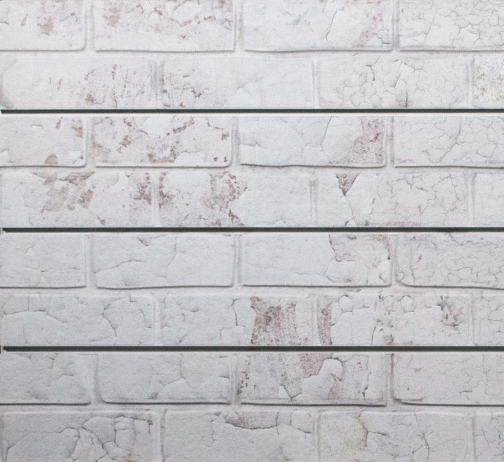 White Old Painted Brick Textured Slatwall