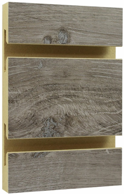 Stormy Oak Melamine Woodgrain Textured Slatwall
