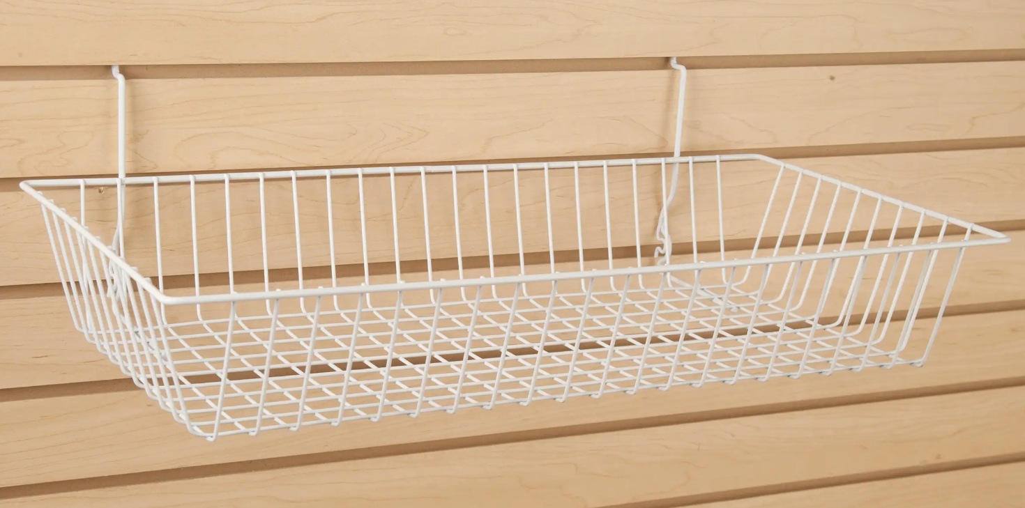 thumbnail image 2 of Only Hangers Black Wire Baskets For Slatwall & Gridwall – 12x6x6 Inches (Set Of 2) Display Bins 2 of 5